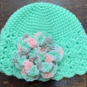 Hand knit baby hat